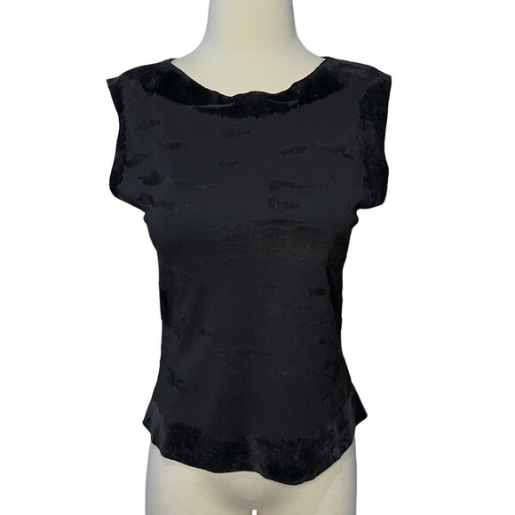 NWT Max Studio Black Short Sleeve Zebra Texture Patten Top Size Small - Picture 1 of 7